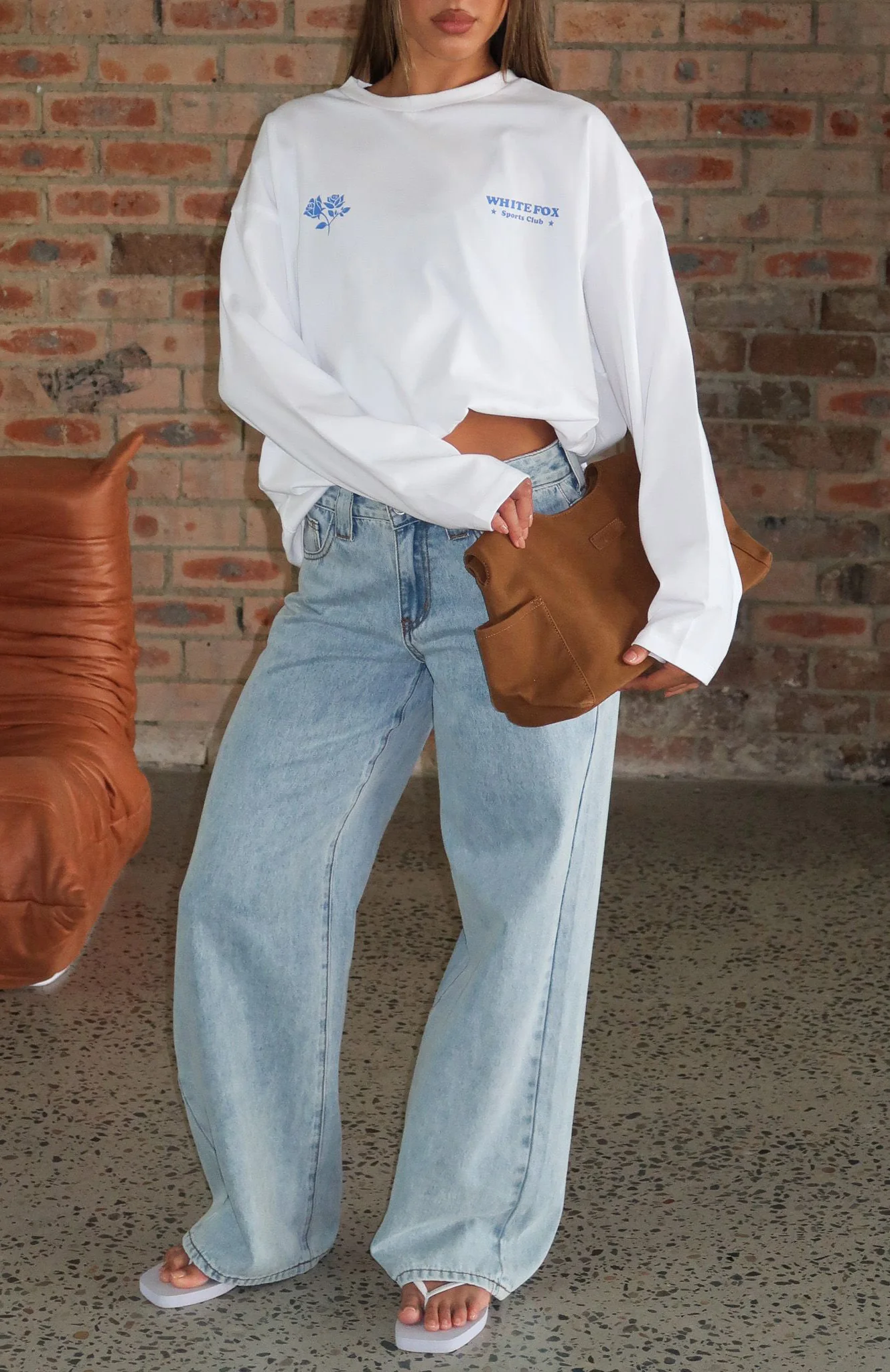 Little Bit Loud Oversized Long Sleeve Tee White - Image 2