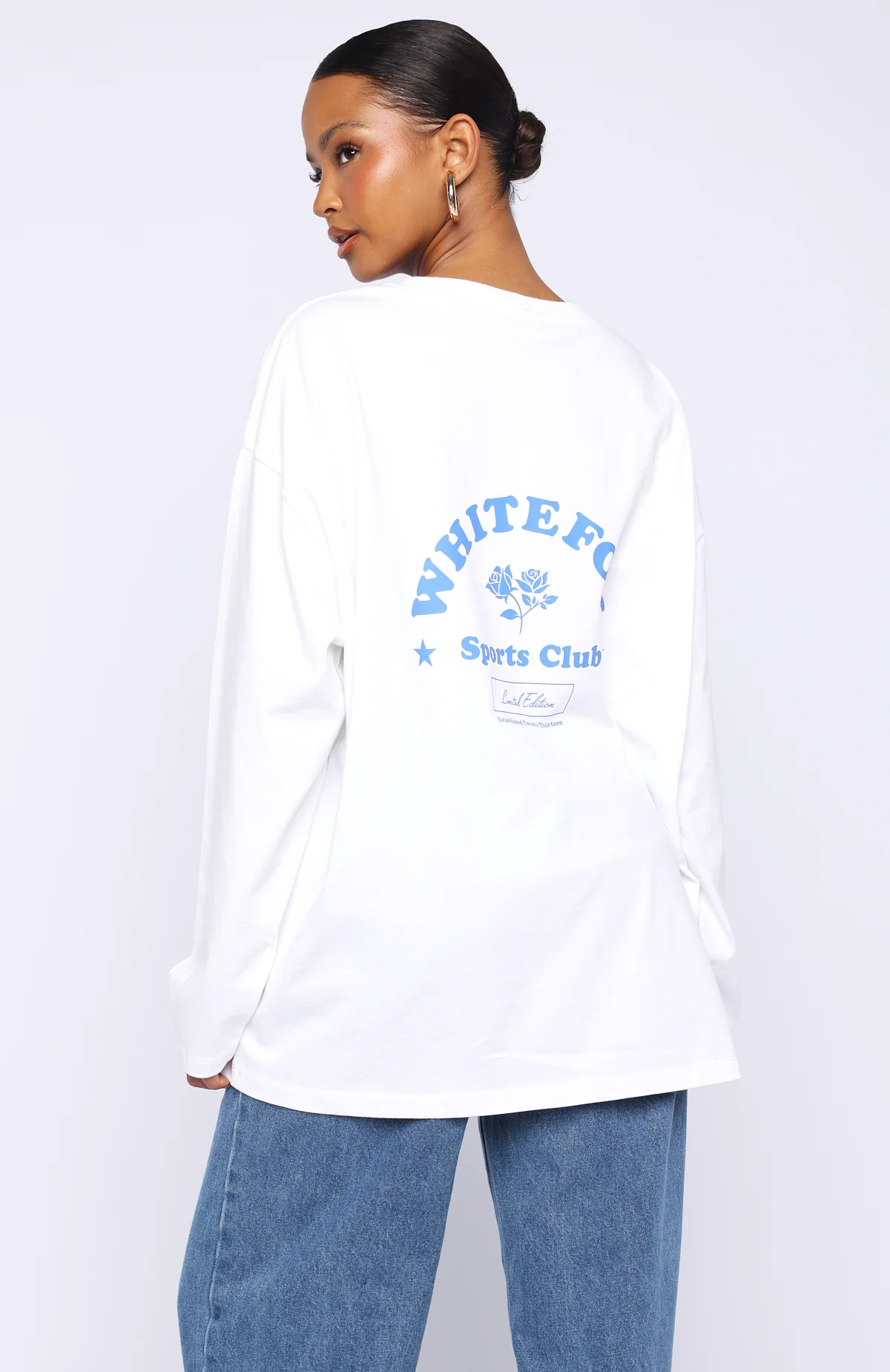 Little Bit Loud Oversized Long Sleeve Tee White - Image 5