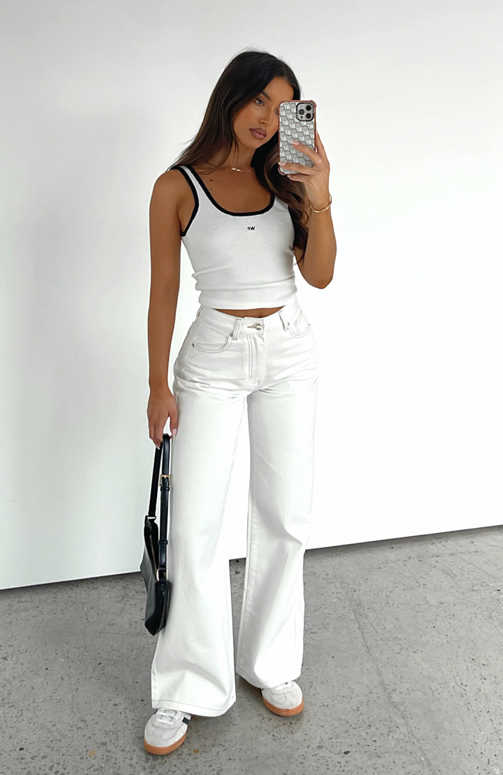 Lola High Rise Wide Leg Jeans Cream - Image 6