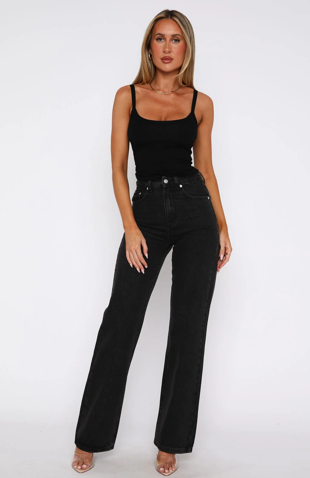 Long Way To Go High Rise Straight Leg Jeans Vintage Black Wash - Image 2