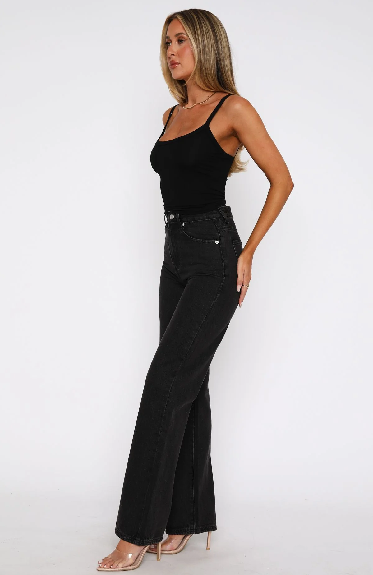 Long Way To Go High Rise Straight Leg Jeans Vintage Black Wash - Image 3