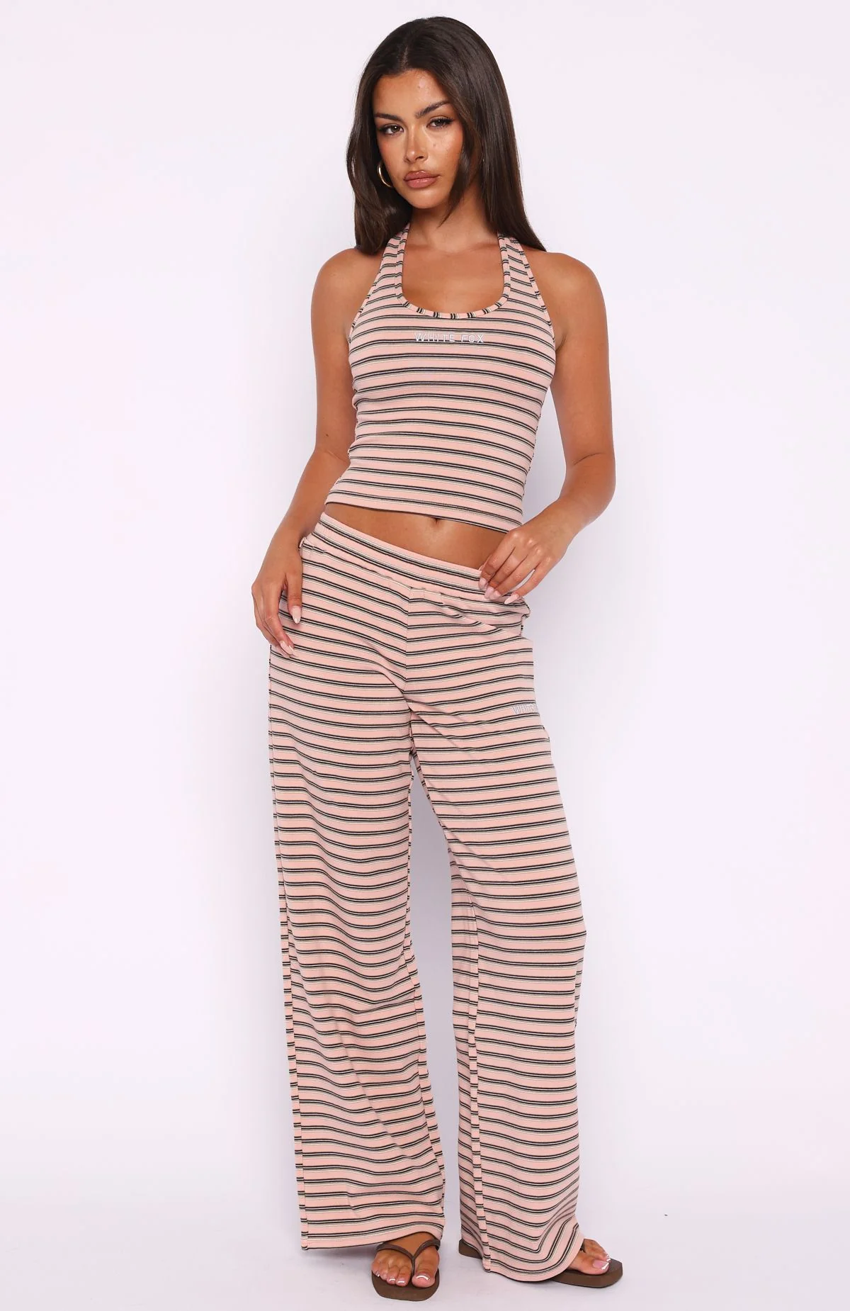 Looking Back Halter Top Pink Stripe - Image 5