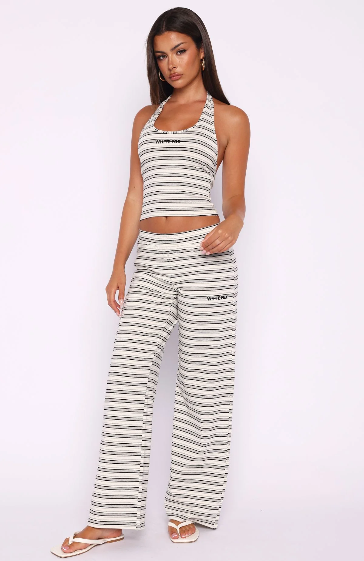 Looking Back Halter Top White Stripe - Image 6
