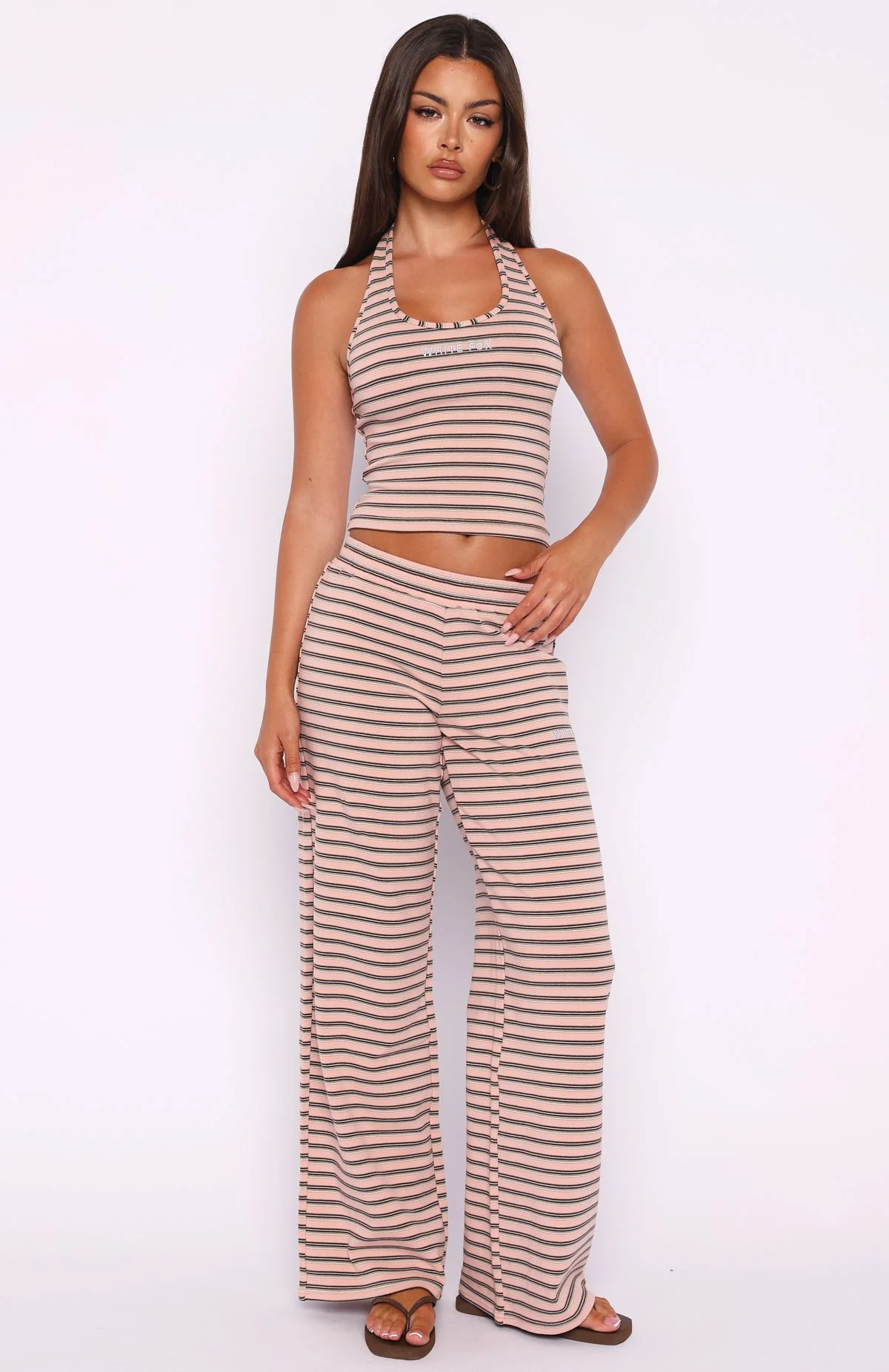 Looking Back Wide Leg Pants Pink Stripe - Image 2