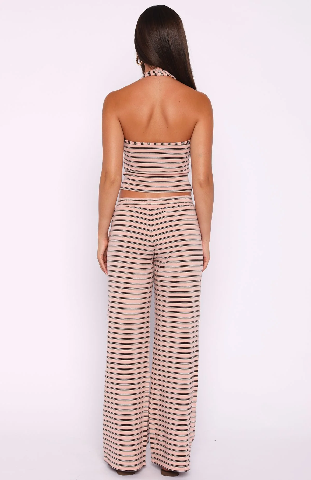 Looking Back Wide Leg Pants Pink Stripe - Image 4