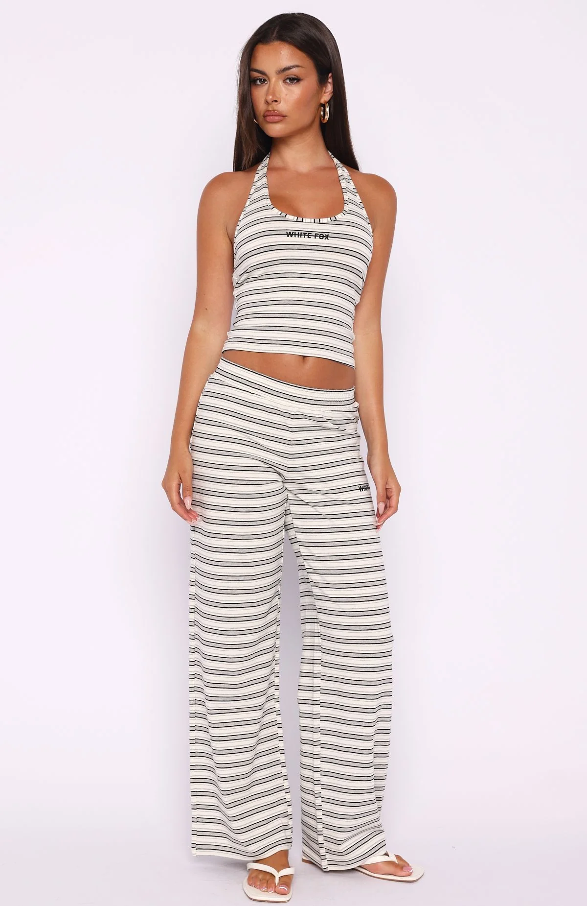 Looking Back Wide Leg Pants White Stripe - Image 2