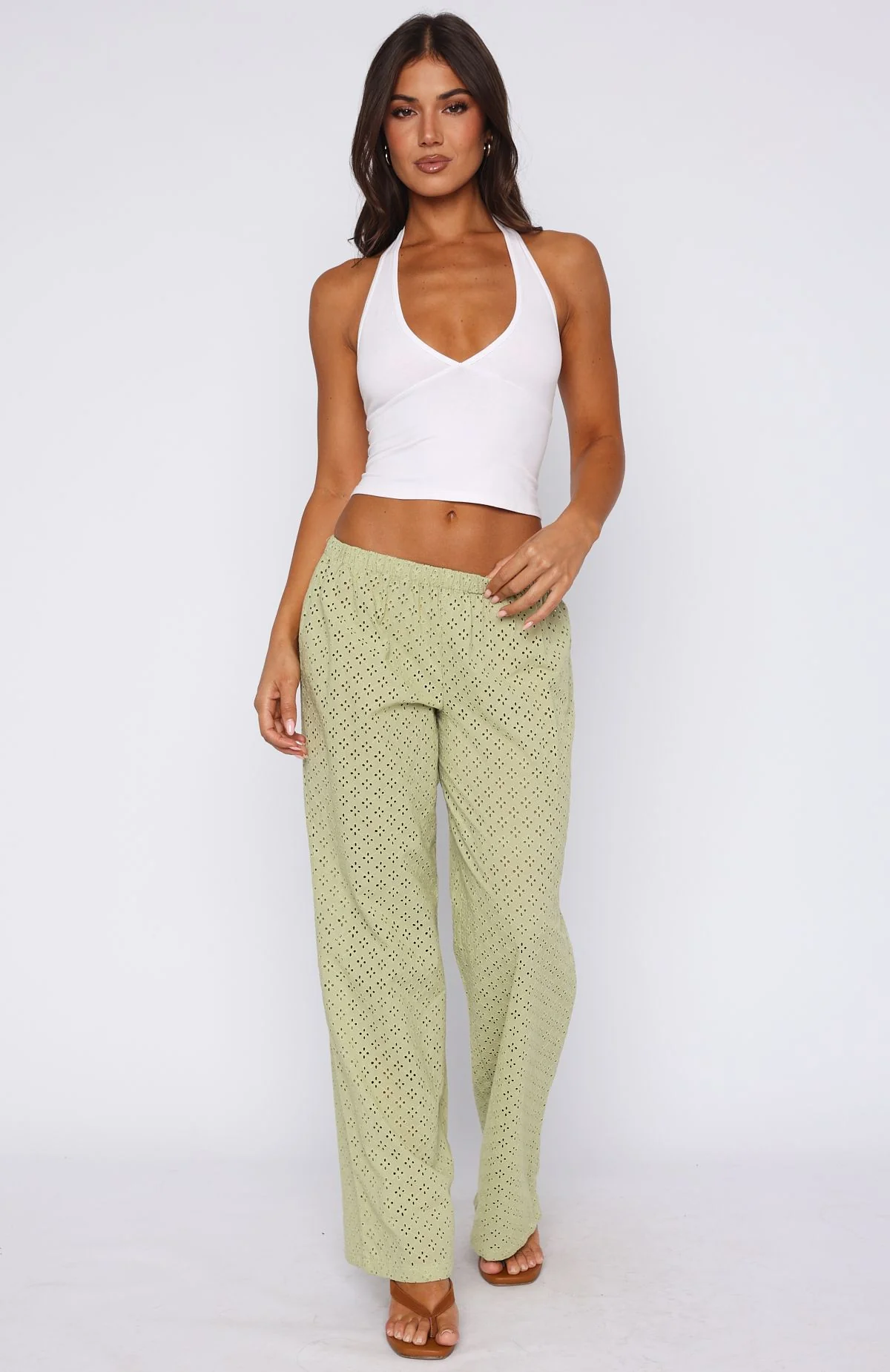 Lost For A While Pants Olive - Image 2