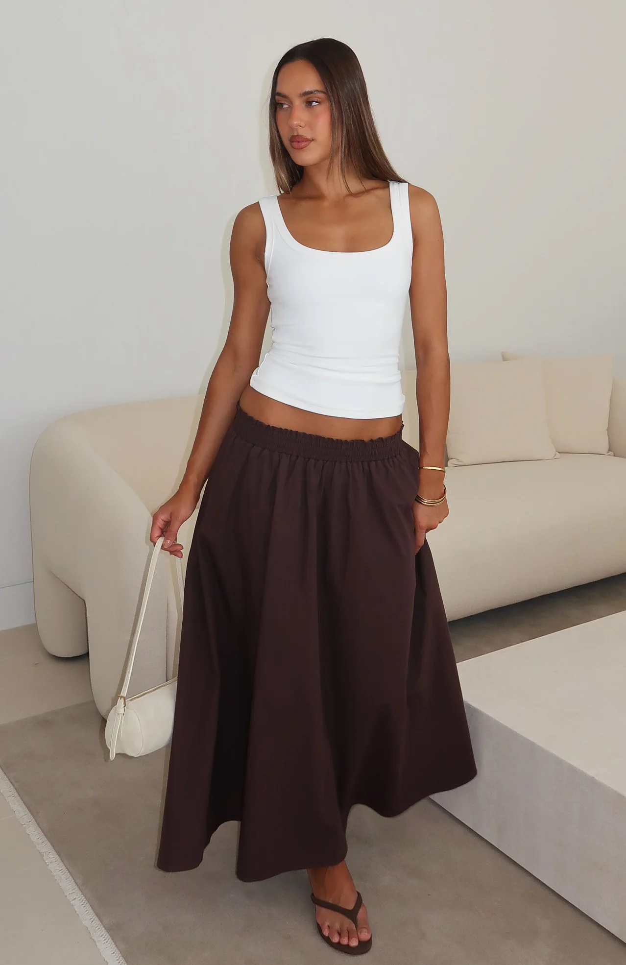 Lost In Your Love Maxi Skirt Chocolate - Image 2