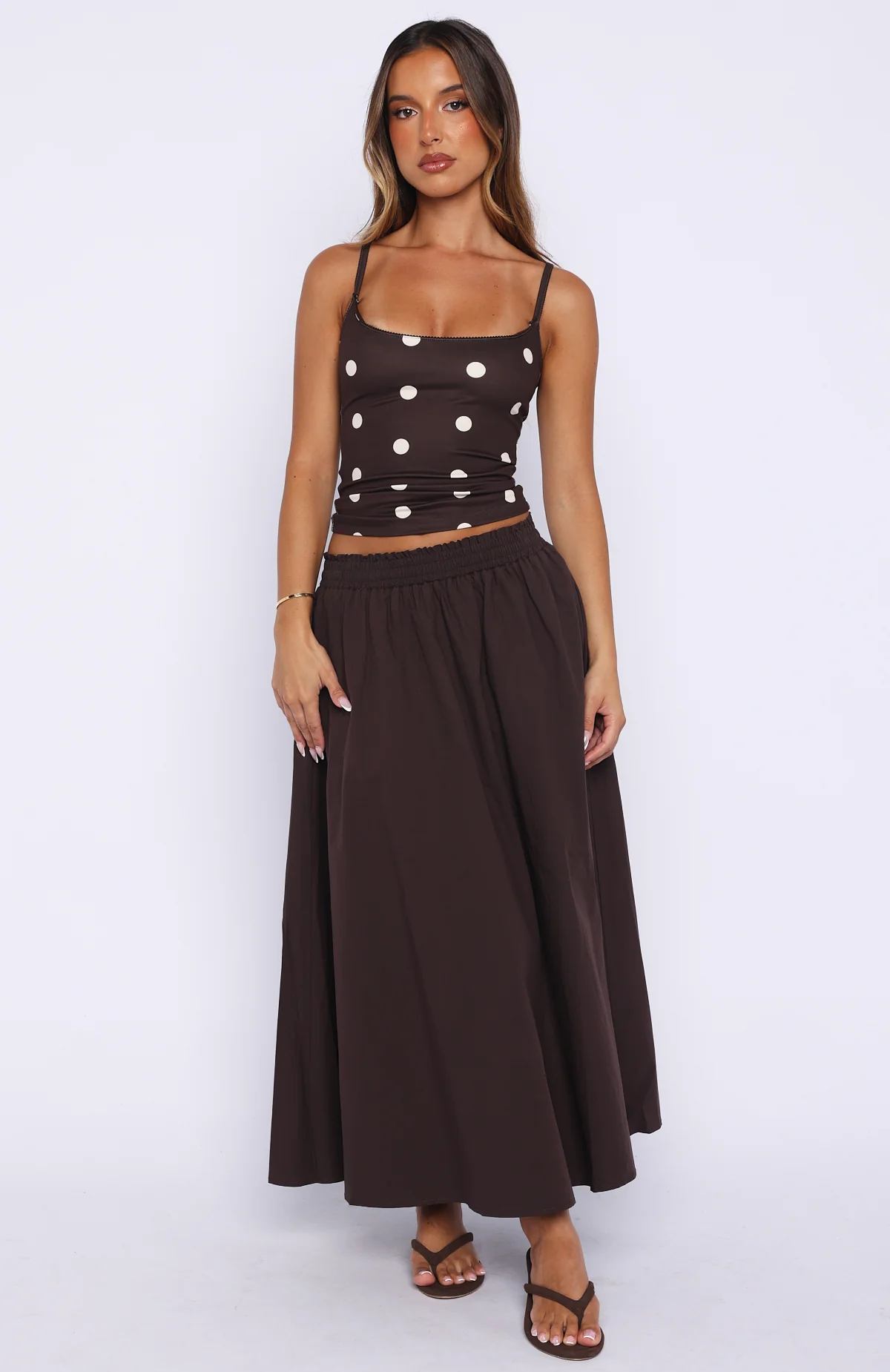 Lost In Your Love Maxi Skirt Chocolate - Image 3