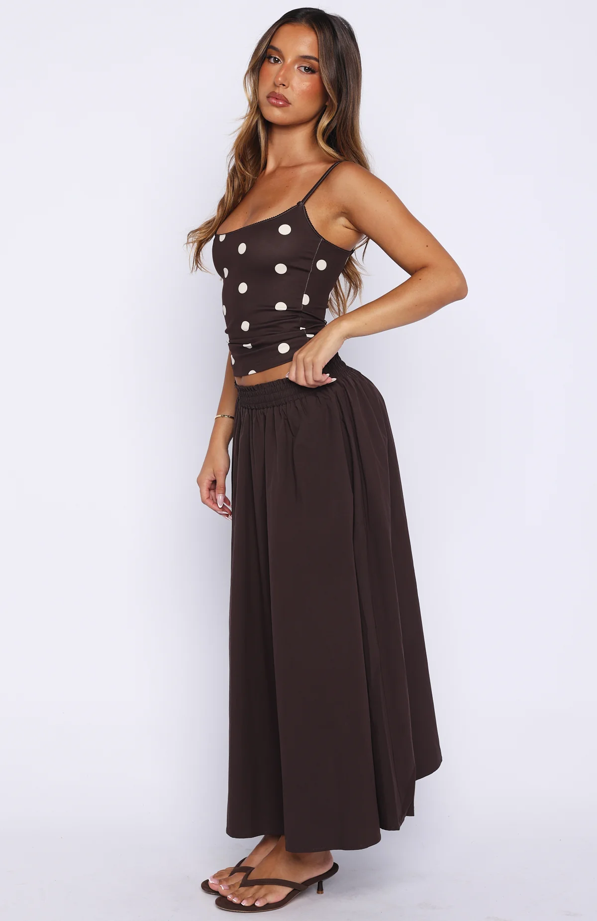 Lost In Your Love Maxi Skirt Chocolate - Image 4