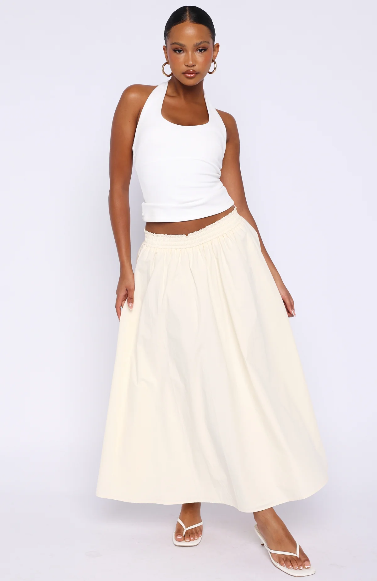 Lost In Your Love Maxi Skirt Cream - Image 2