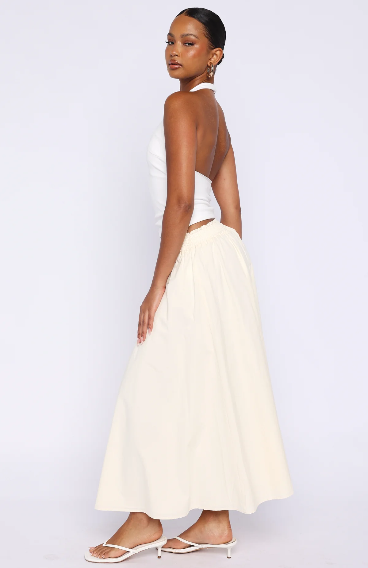 Lost In Your Love Maxi Skirt Cream - Image 3