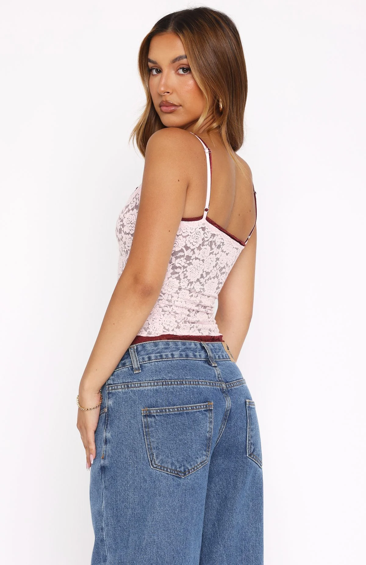 Lots Of Lust Lace Cami Baby Pink - Image 4