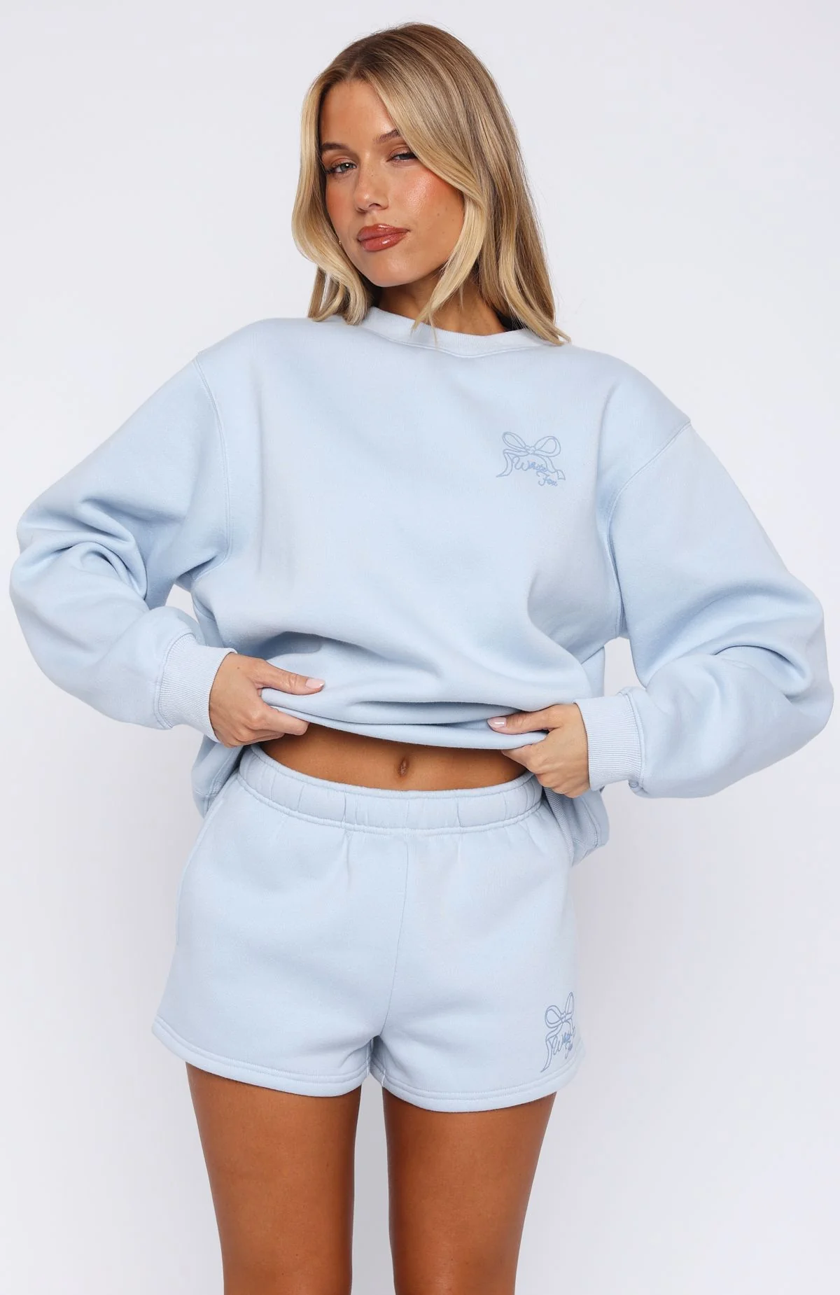Love You Forever Lounge Shorts Baby Blue - Image 2