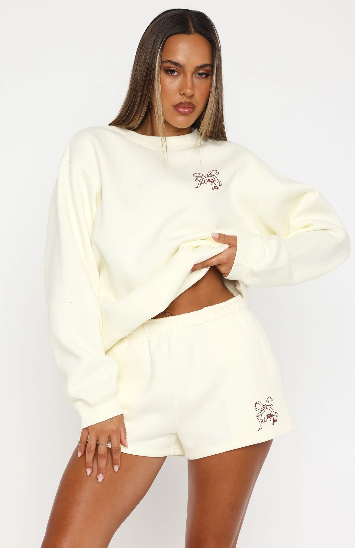 Love You Forever Lounge Shorts Cream - Image 2