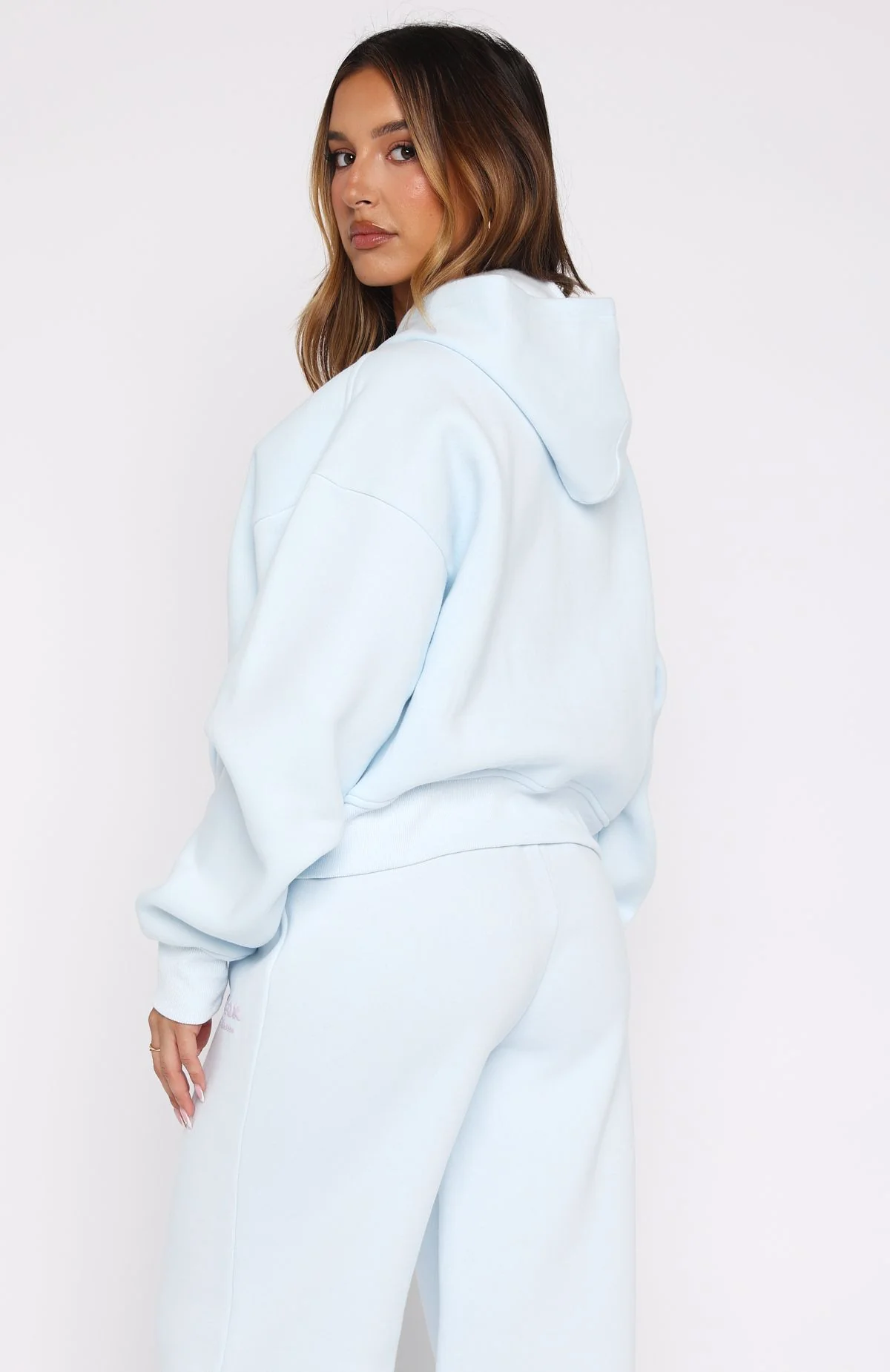Lucky Thirteen Audrina Boxy Zip Front Hoodie Blue - Image 4