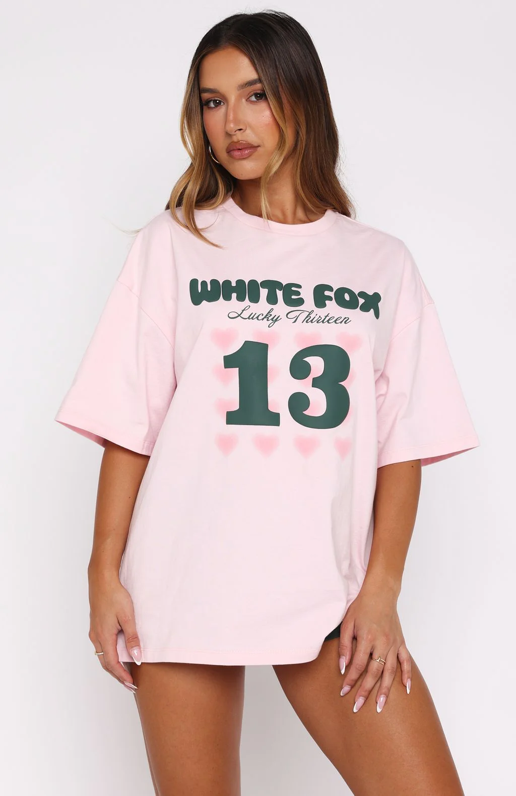 Lucky Thirteen Charise Oversized Tee Soft Pink - Image 2