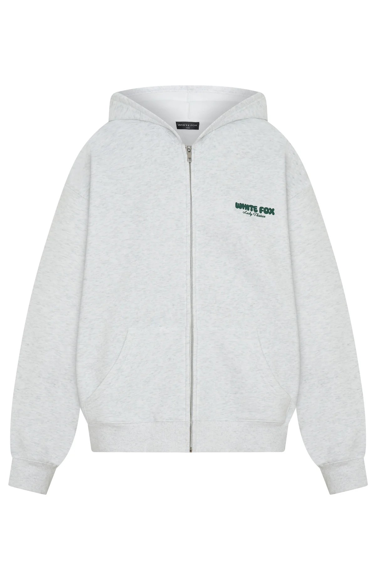 Lucky Thirteen Charise Zip Front Hoodie Grey Marle - Image 7