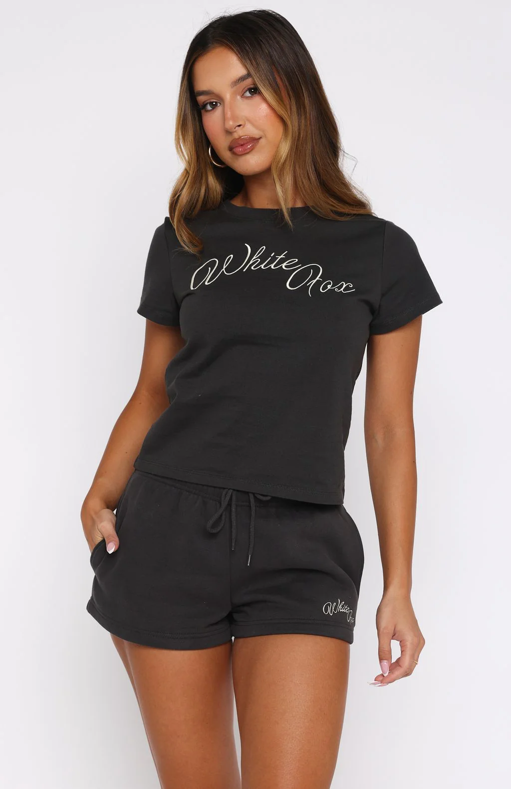 Lucky Thirteen Elsa Lounge Shorts Charcoal - Image 2