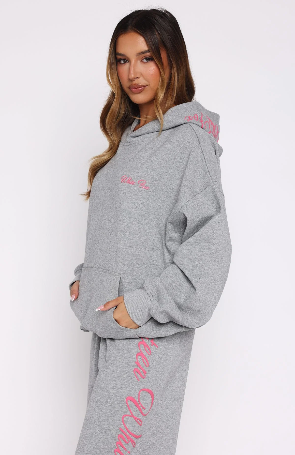 Lucky Thirteen Shaya Oversized Hoodie Dark Grey Marle - Image 3