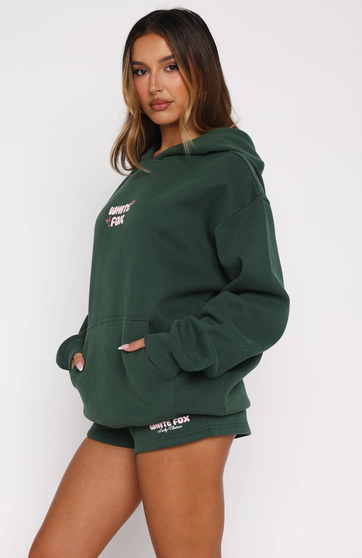 Lucky Thirteen Stephanie Oversized Hoodie Green - Image 3