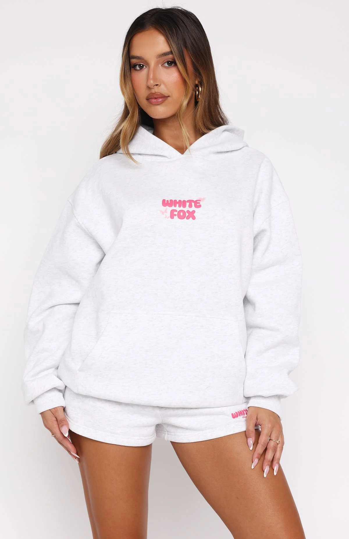 Lucky Thirteen Stephanie Oversized Hoodie Grey Marle - Image 2