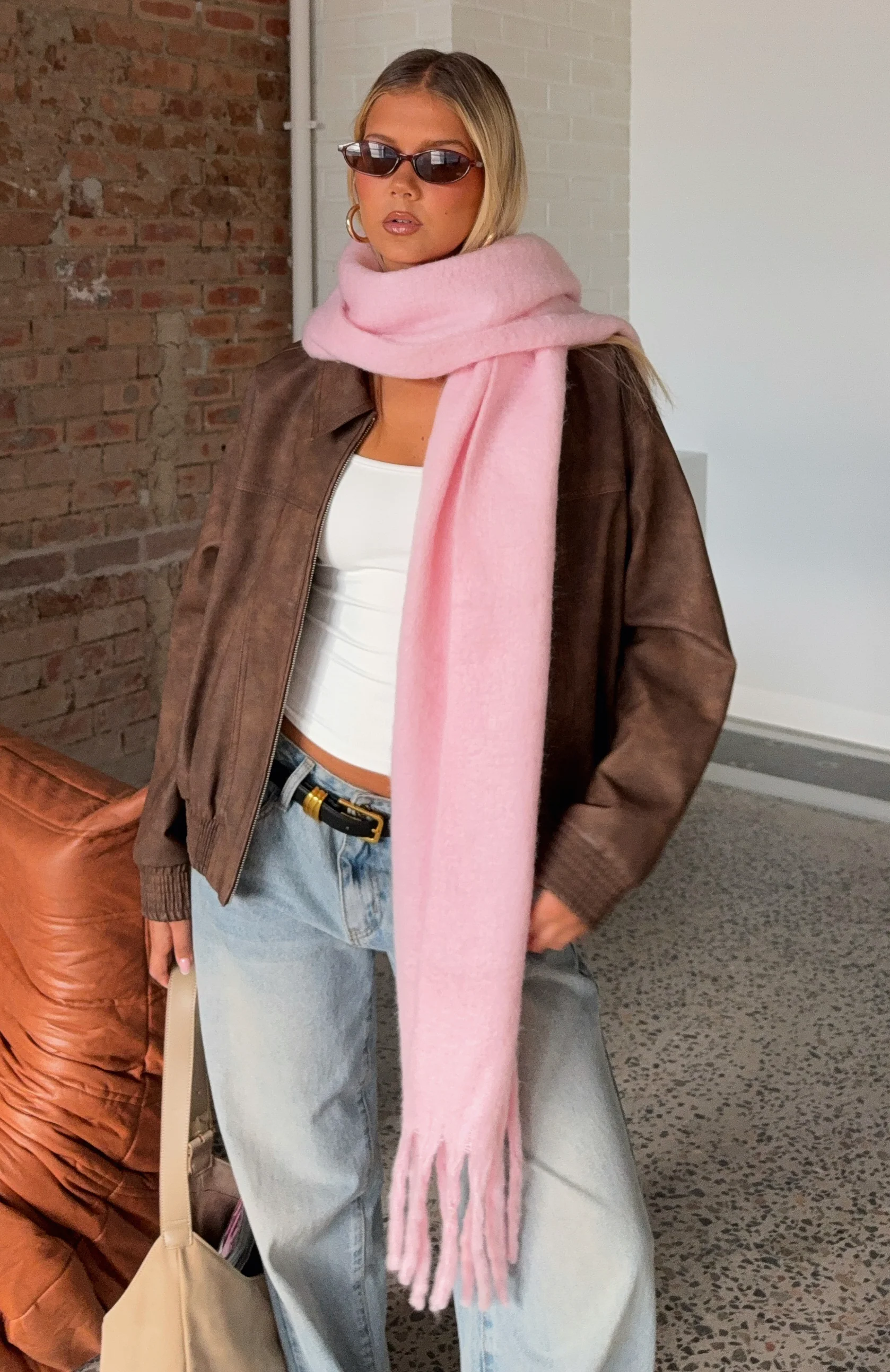 Luna Scarf Baby Pink - Image 3