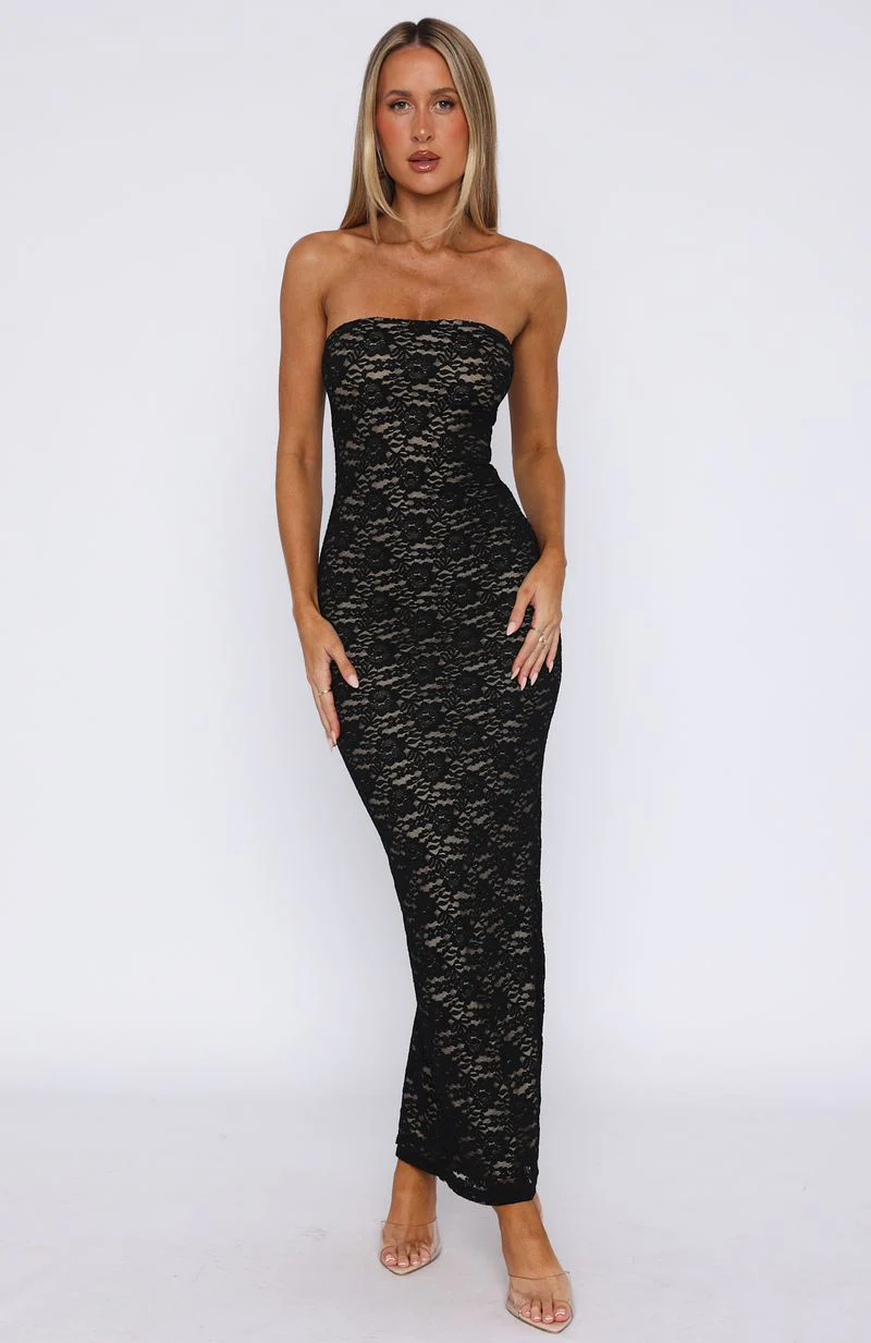 Mad Love Strapless Maxi Dress Black - Image 2