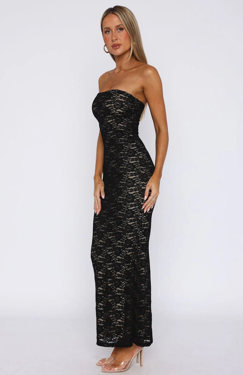 Mad Love Strapless Maxi Dress Black - Image 3