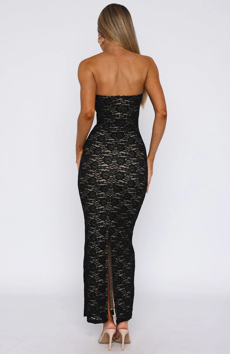 Mad Love Strapless Maxi Dress Black - Image 4