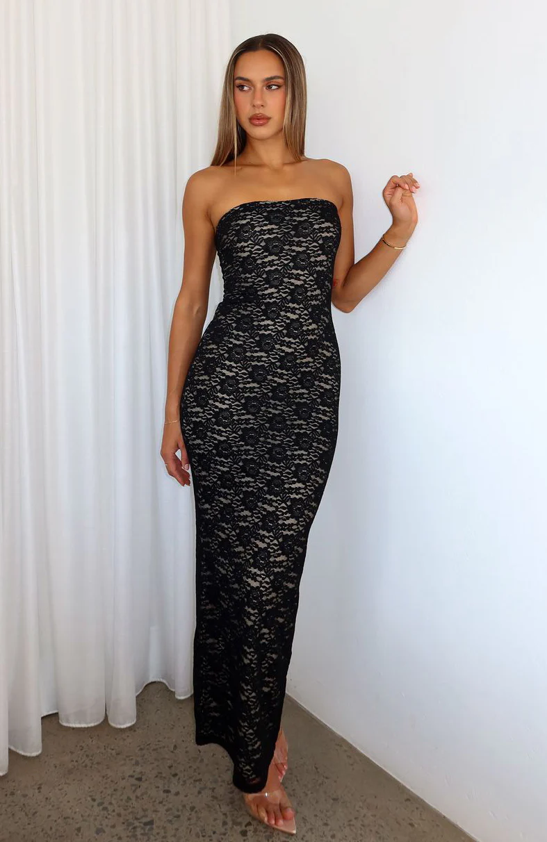 Mad Love Strapless Maxi Dress Black - Image 5