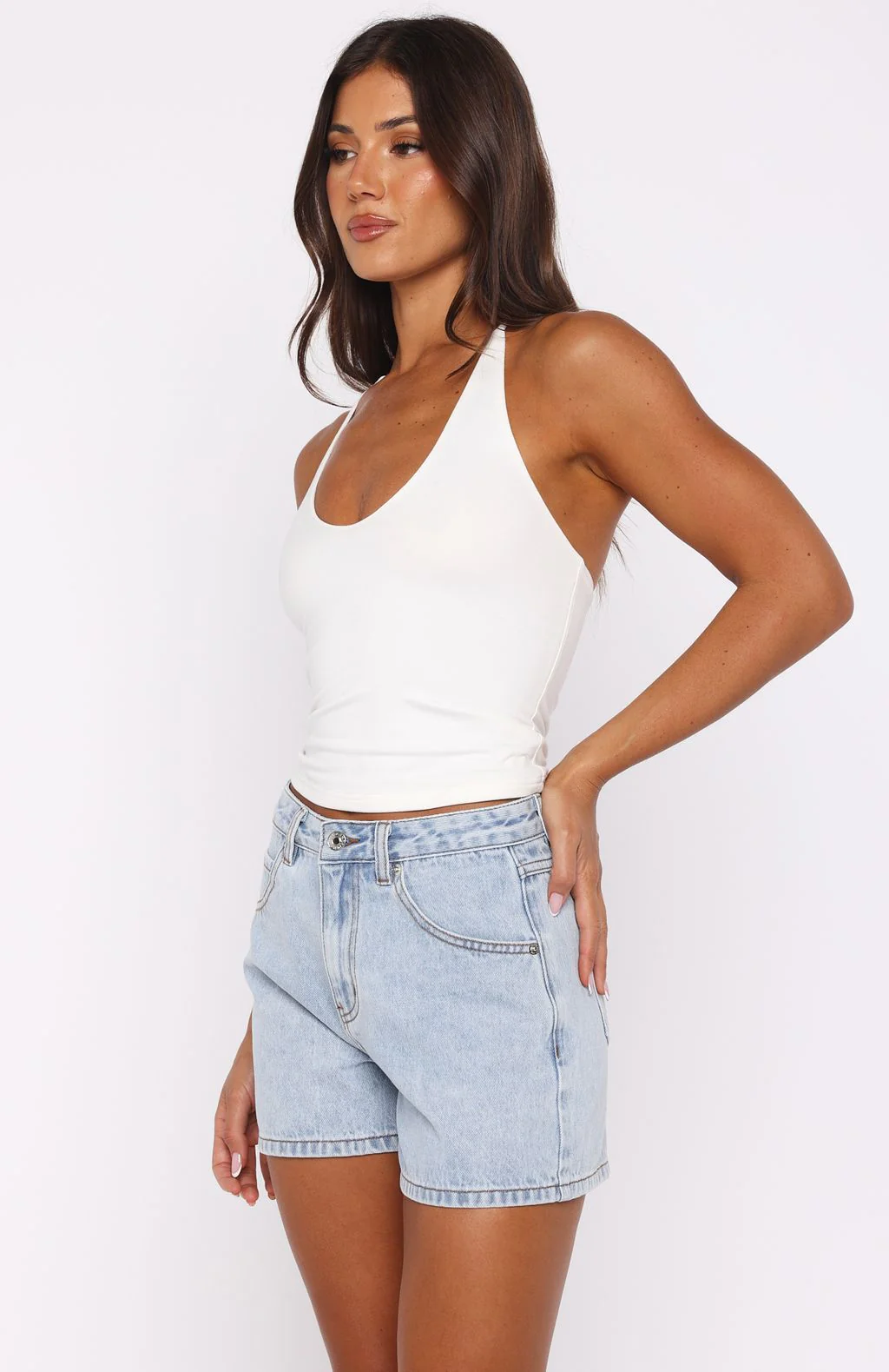 Maddy Denim Shorts Mid Blue - Image 3