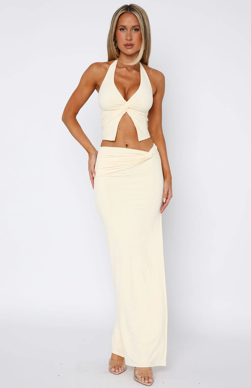 Made You Look Maxi Skirt Bone - Image 2