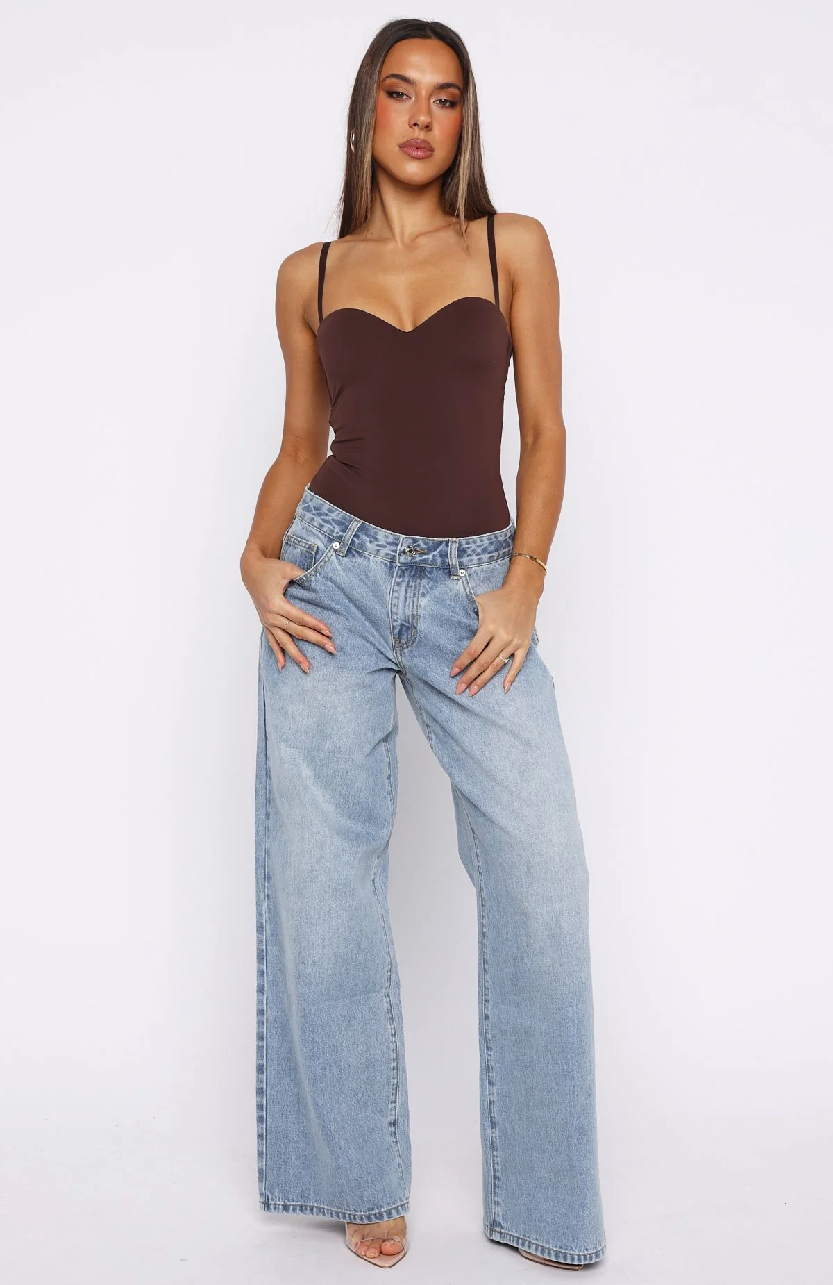 Maeve Low Rise Wide Leg Jeans Light Blue - Image 3