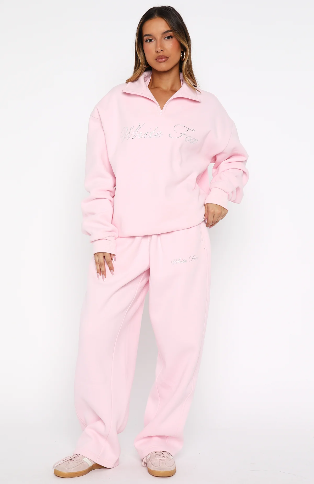Make It Or Break It Quarter Zip Sweater Pink - Image 5