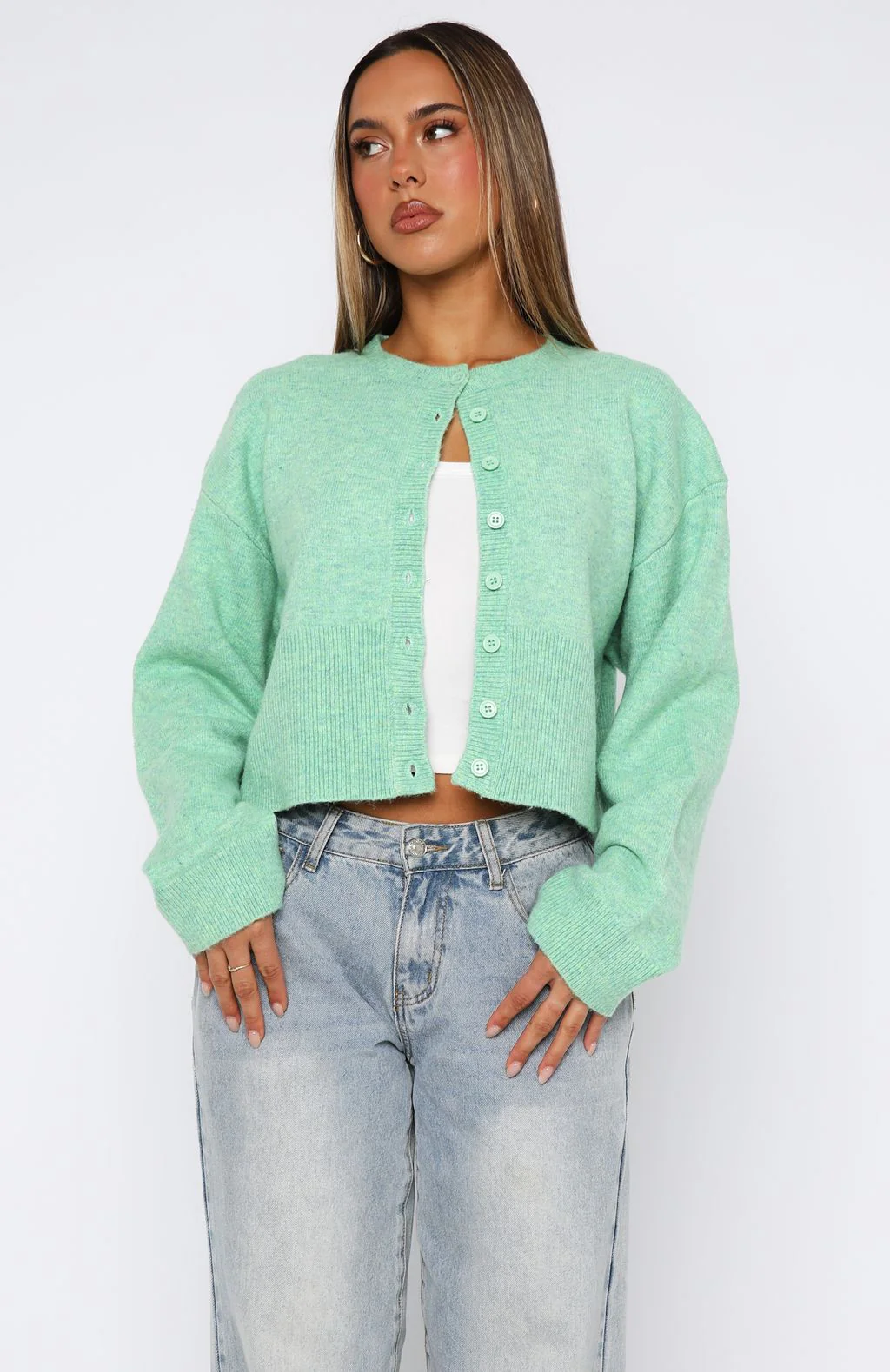 Make Me Happy Knit Cardigan Zesty Lime - Image 2
