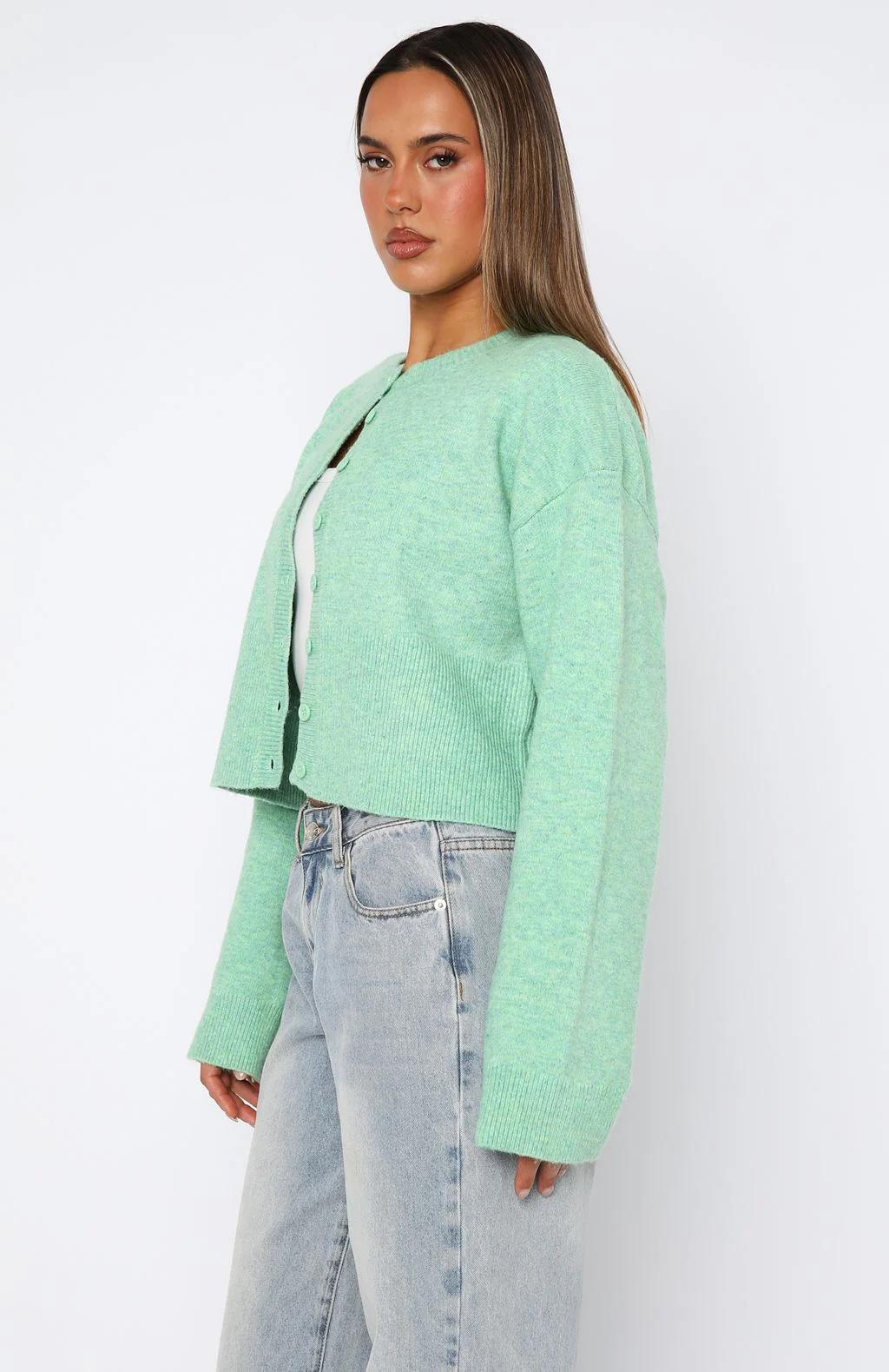 Make Me Happy Knit Cardigan Zesty Lime - Image 3