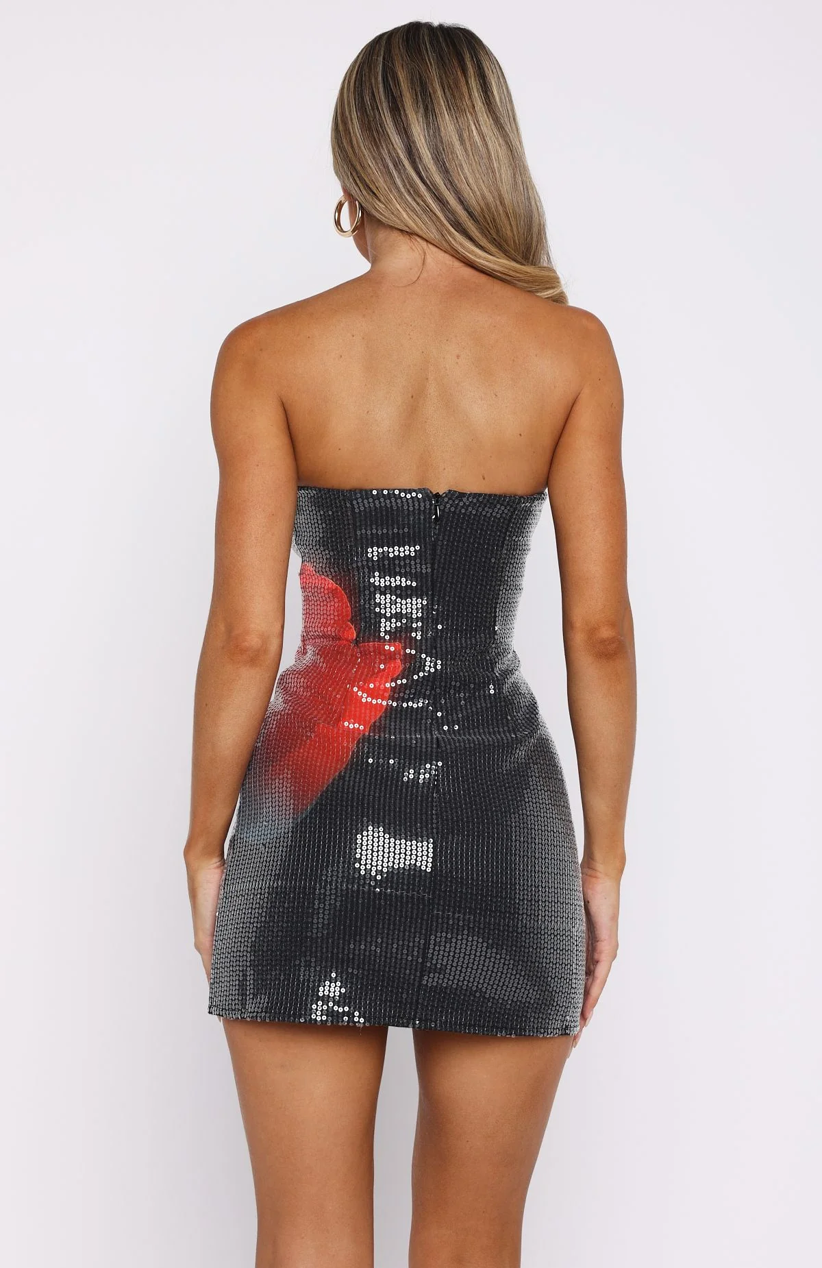 Make Up My Mind Sequin Mini Dress Midnight Scarlet - Image 5