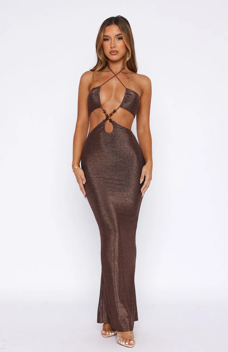 Making It Happen Maxi Dress Bronze - Image 2