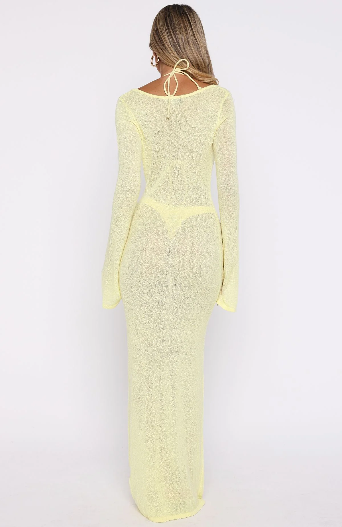 Malta Mermaids Long Sleeve Maxi Dress Lemon - Image 5