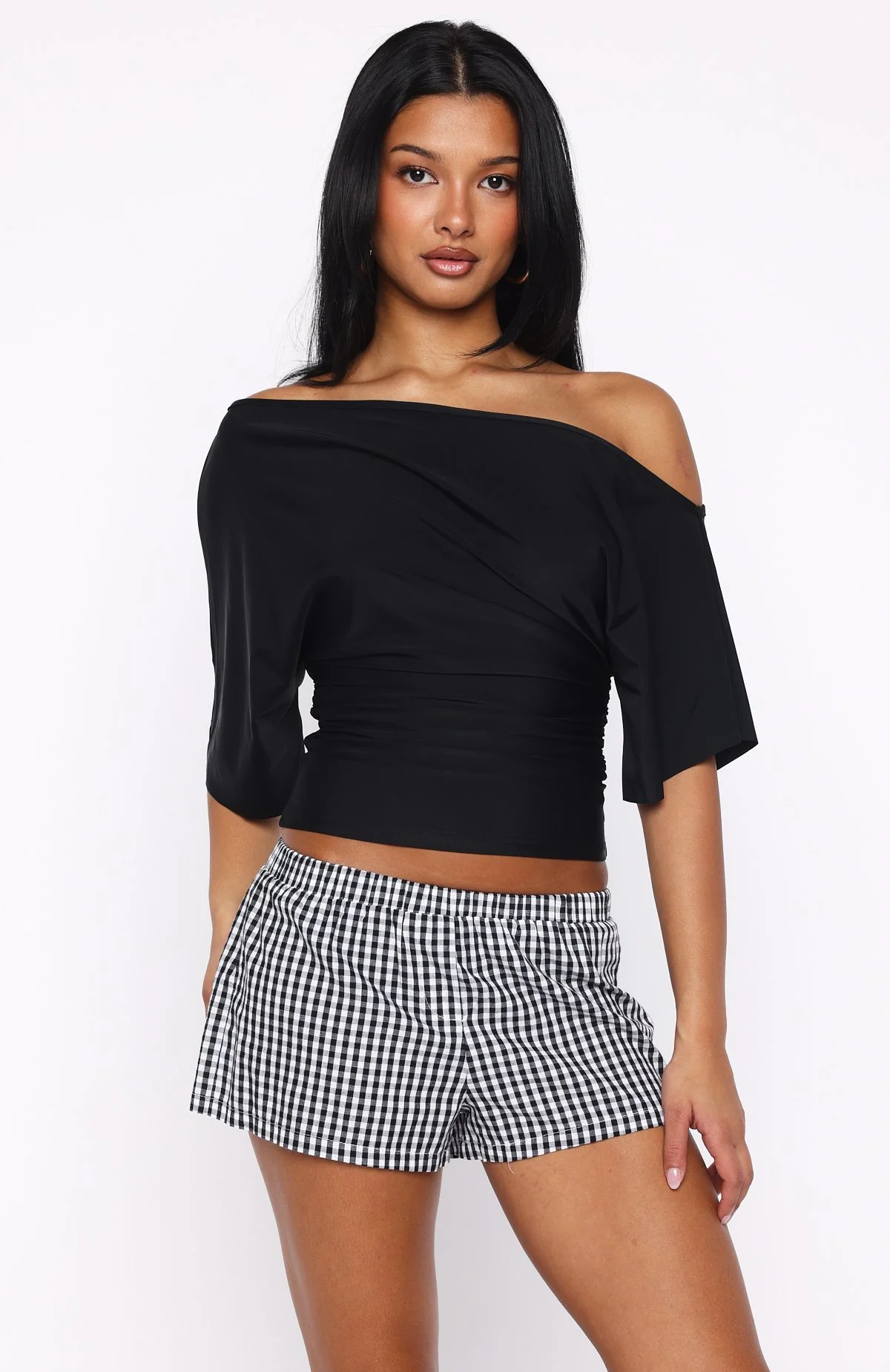 Marrakech Moments Cinched Waist Top Black - Image 2