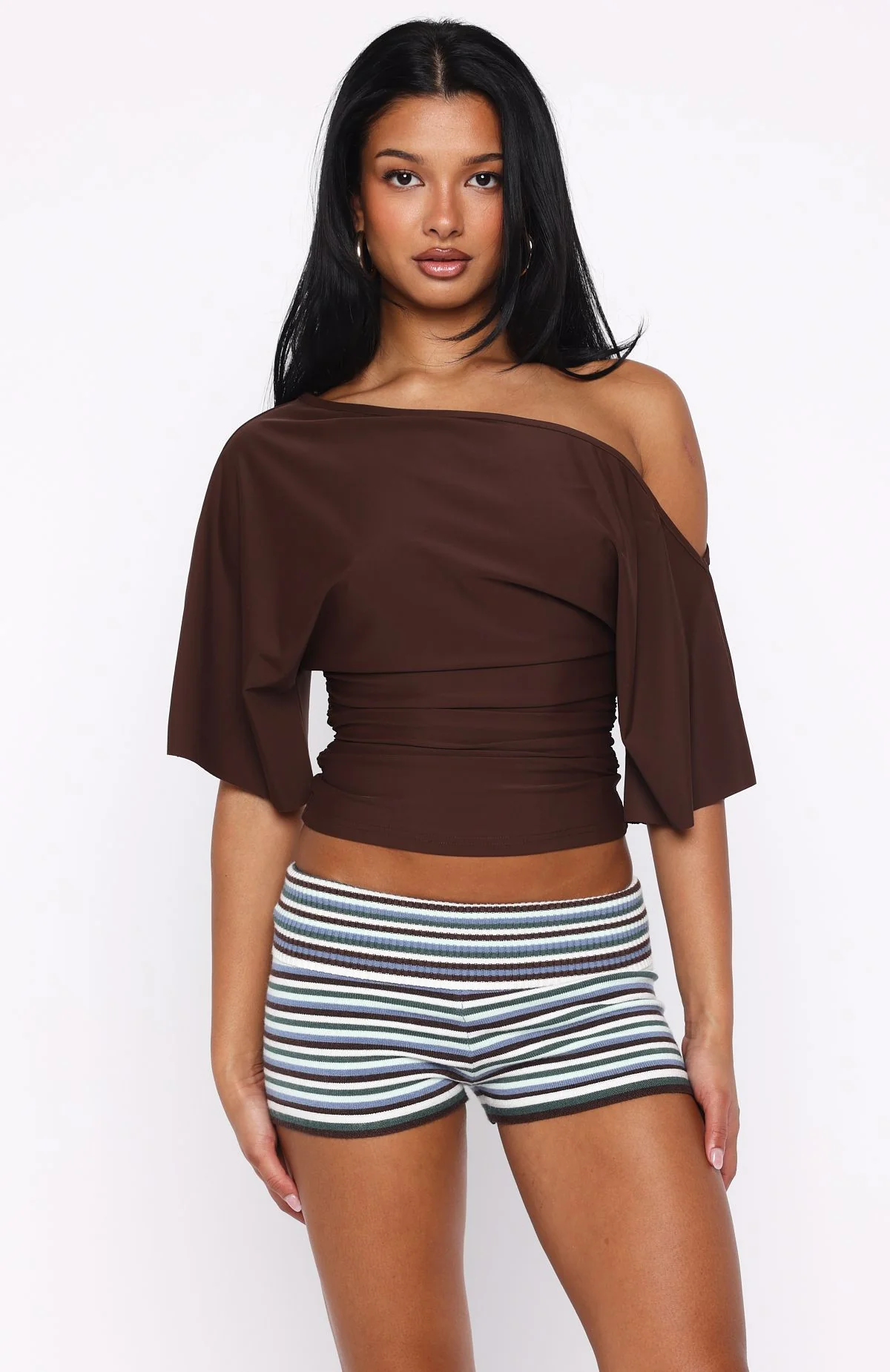 Marrakech Moments Cinched Waist Top Chocolate - Image 3