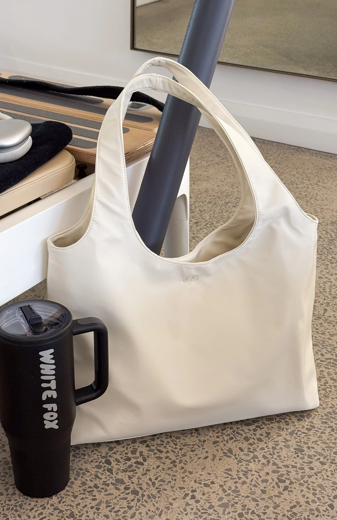 Maxton Nylon Shoulder Bag Cream - Image 5