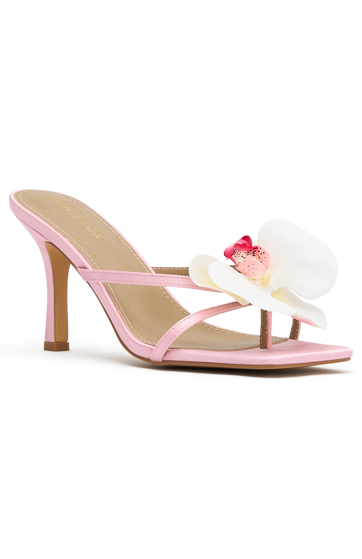 Megan Orchid Mules Pink Satin/White - Image 2