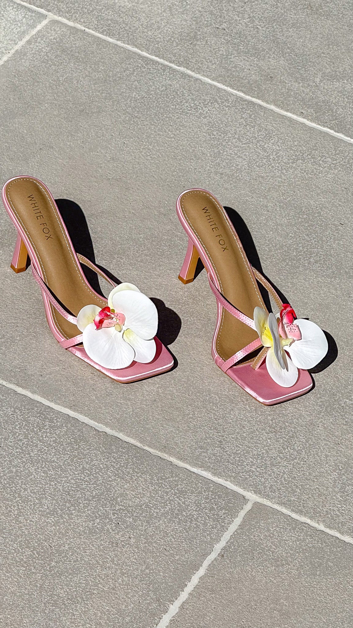 Megan Orchid Mules Pink Satin/White - Image 4