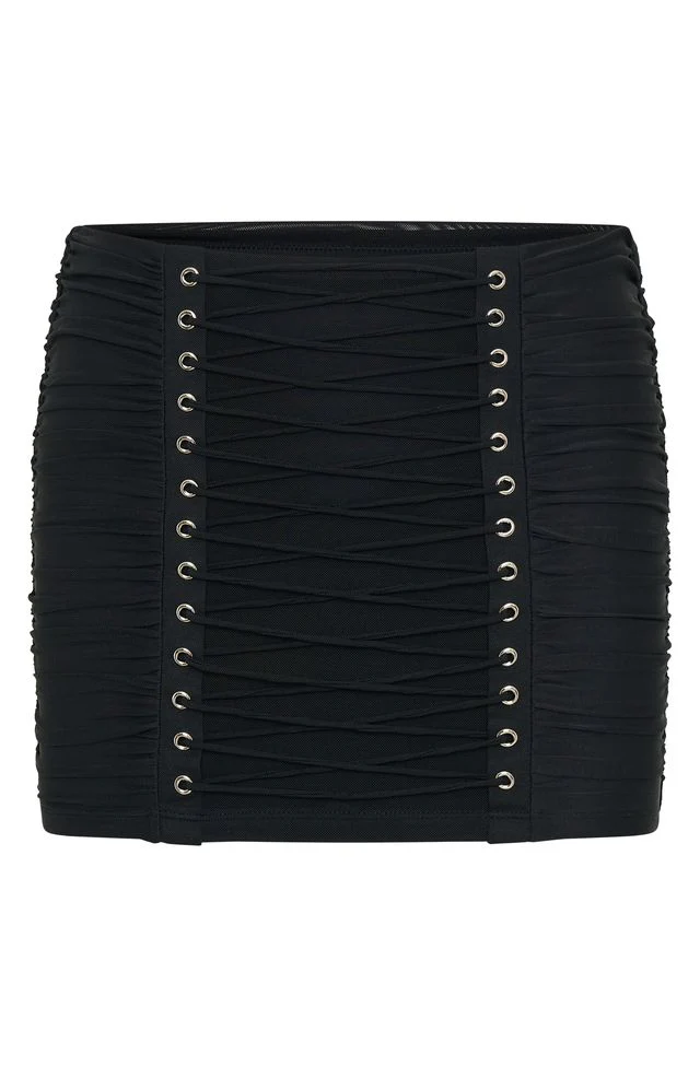 Midnight Drive Mini Skirt Black - Image 6