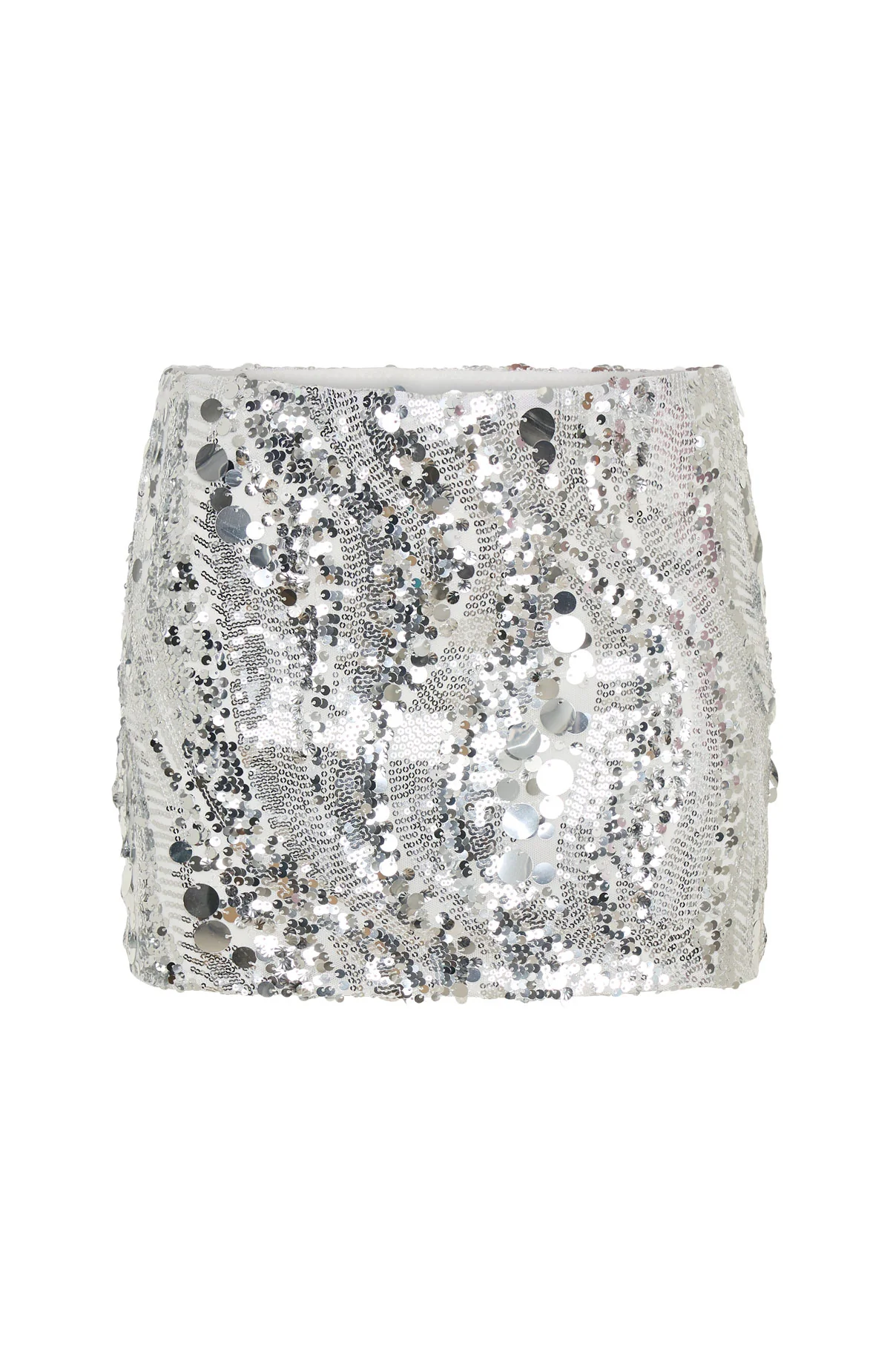 Midnight Lover Sequin Mini Skirt Silver - Image 7