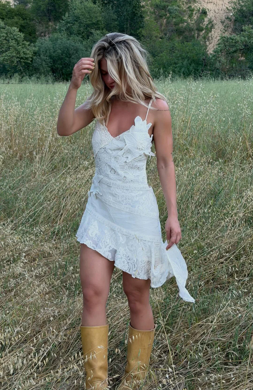 Midnight Run Mini Dress Vintage Cream - Image 2