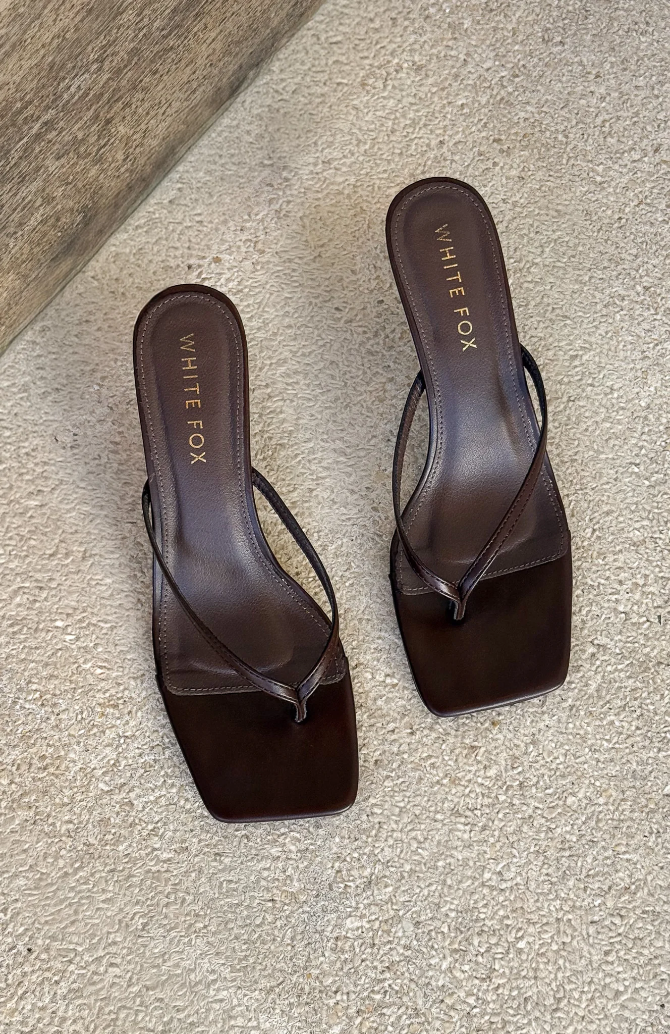Mitchell Thong Mules Chocolate PU - Image 4