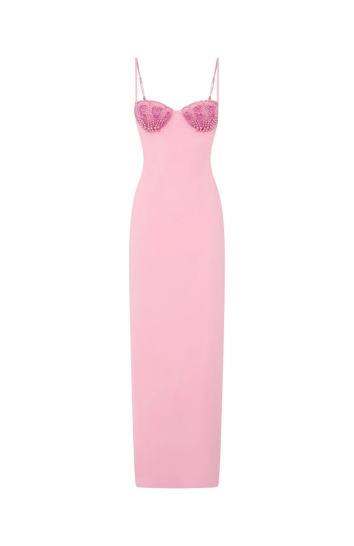 Motel Mermaid Beaded Maxi Dress Candy Pink - Image 6